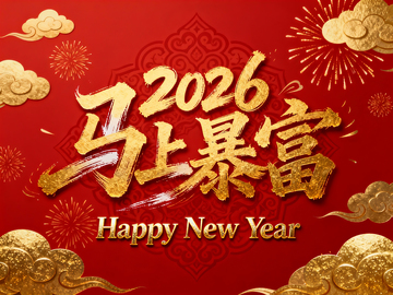 2026马上暴富书法字