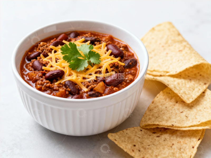 高清大图下载【趣麦麦图】简约美食辣椒汤配玉米片