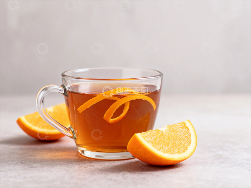 高清大图下载【趣麦麦图】透明玻璃杯橙子茶饮品