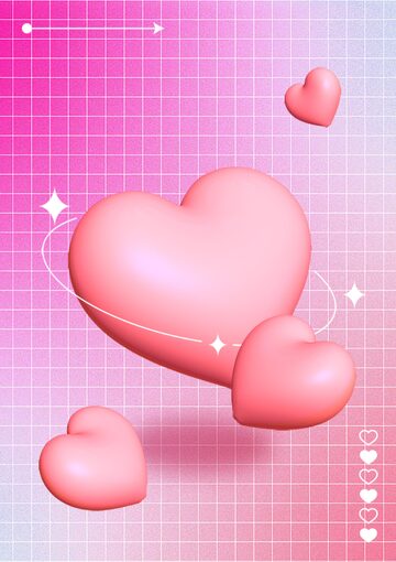 情人节粉红爱心浪漫背景素材