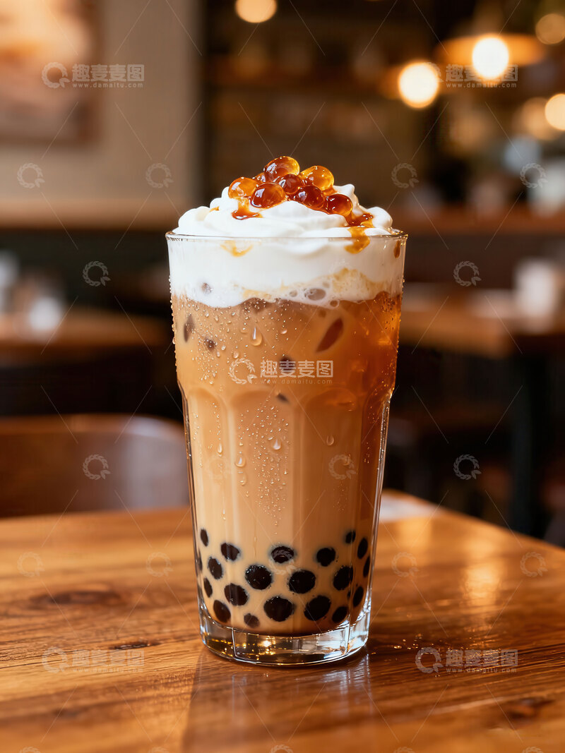 高清大图下载【趣麦麦图】奶茶  丝滑 芋圆 