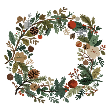 花卉花环圣诞装饰设计素材