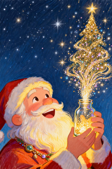 彩铅手绘漫画卡通圣诞老人