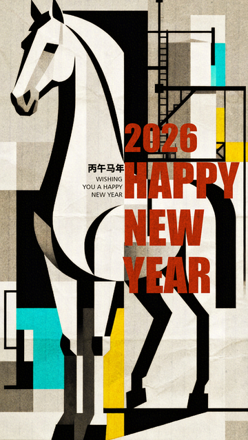 2026新年马年艺术海报