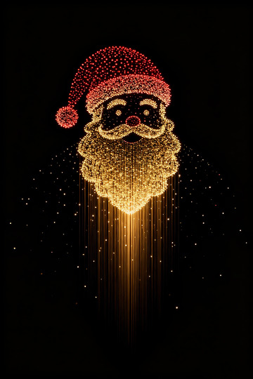 极简金红色光点圣诞老人2