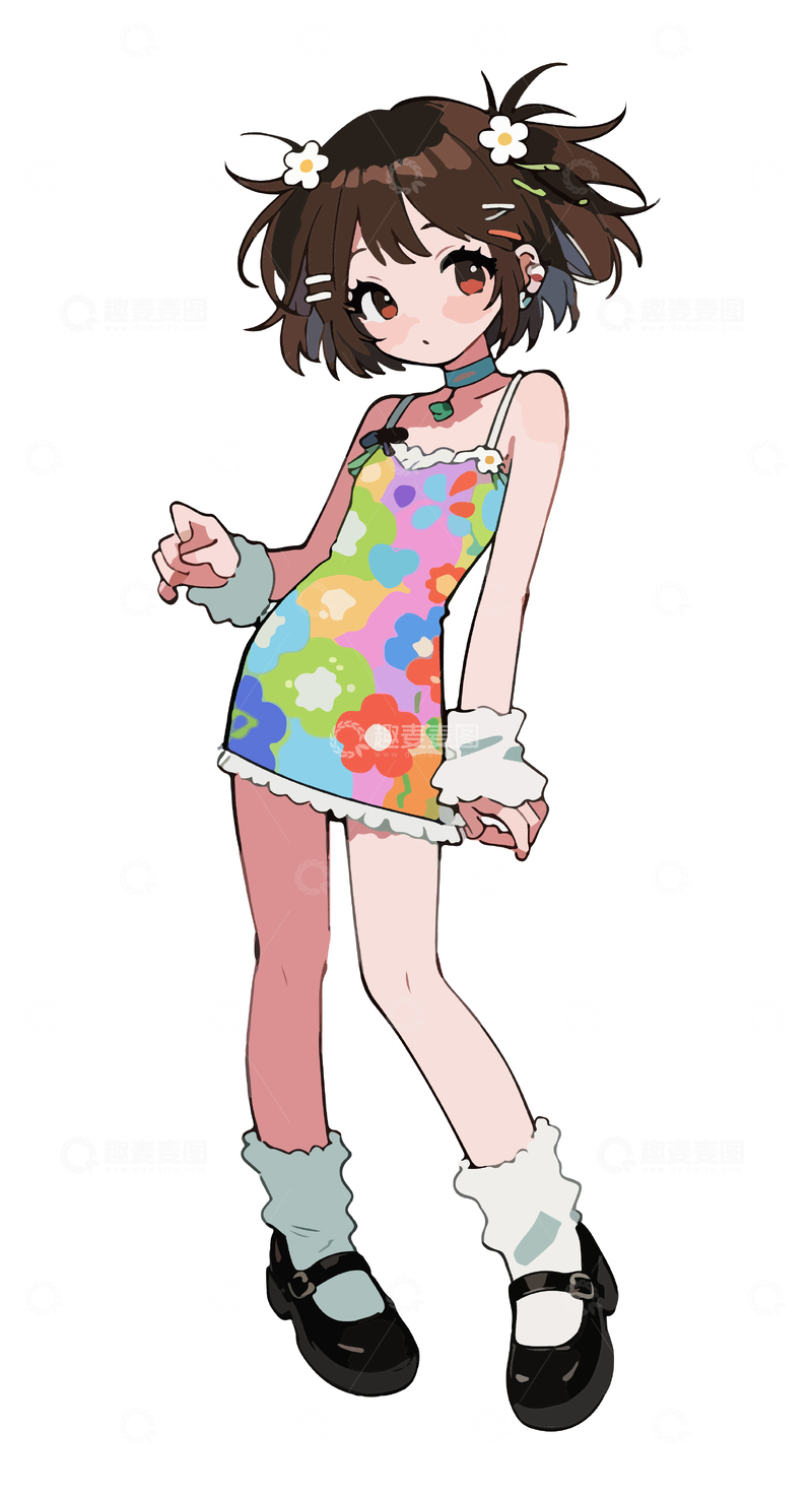 源文件下载【趣麦麦图】卡通少女时尚插画设计素材