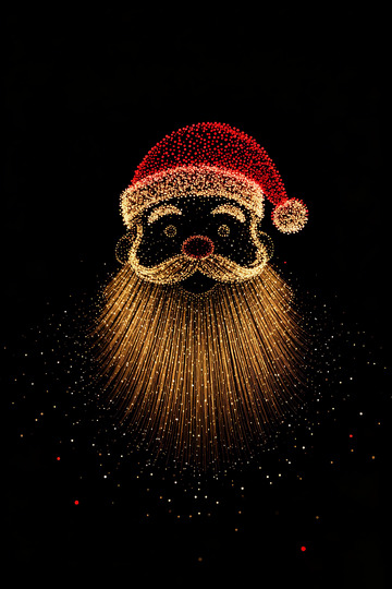 极简金红色光点圣诞老人1