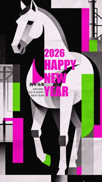 现代风新年马年海报设计素材