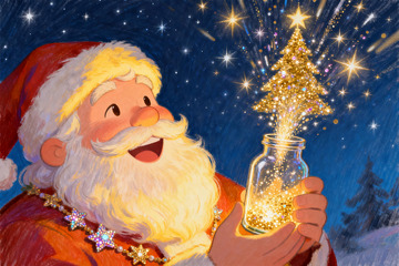 彩铅手绘漫画圣诞老人