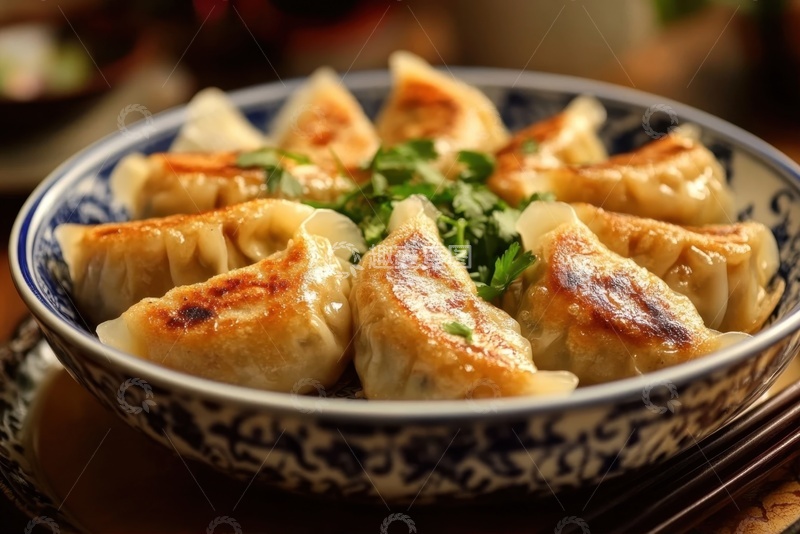 高清大图下载【趣麦麦图】美味的一盘煎饺
