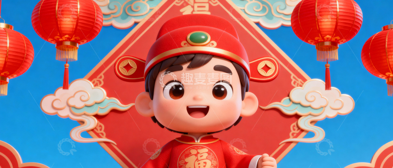 高清大图下载【趣麦麦图】新年元旦春节背景_宽屏019