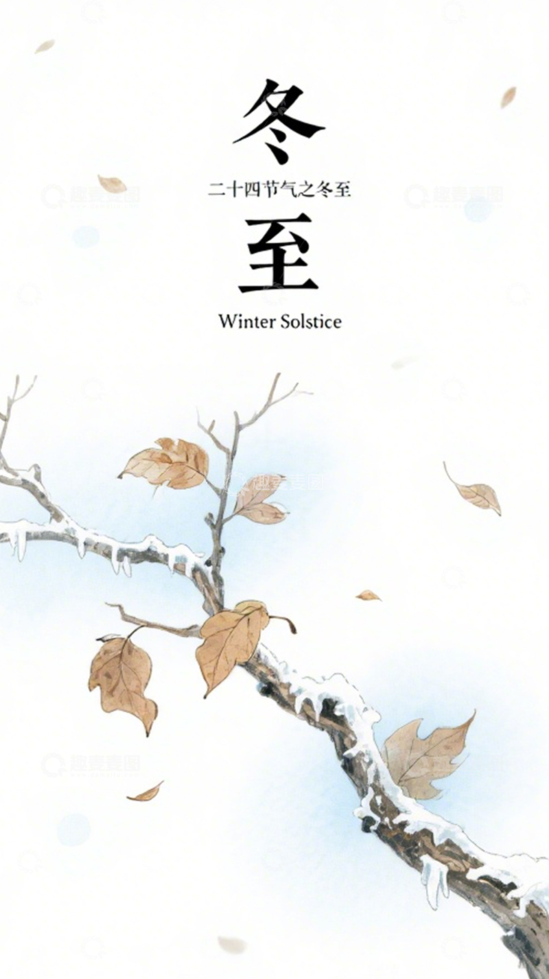 高清大图下载【趣麦麦图】-冬至雪枝清冷韵长