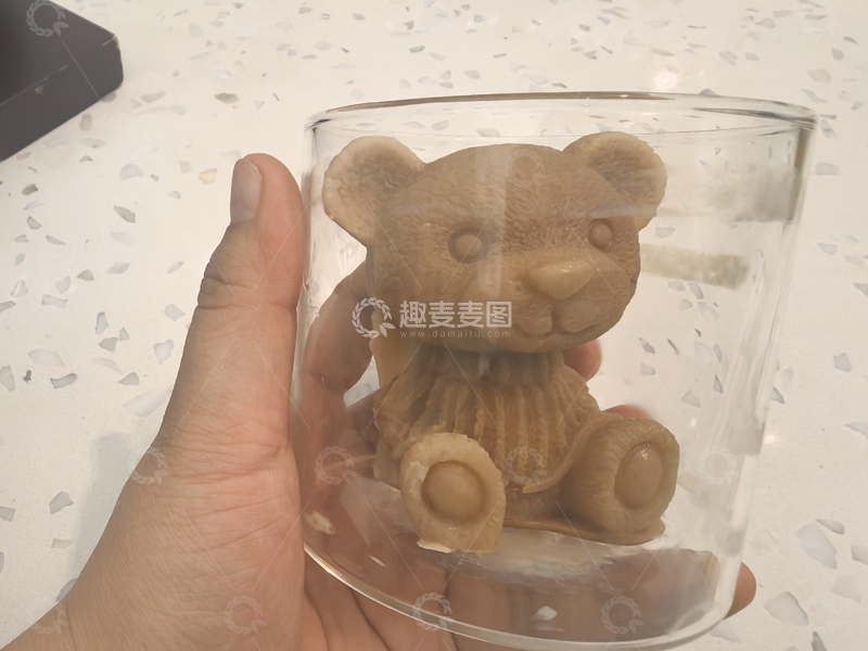 高清大图下载【趣麦麦图】小熊玩偶玻璃杯摆件