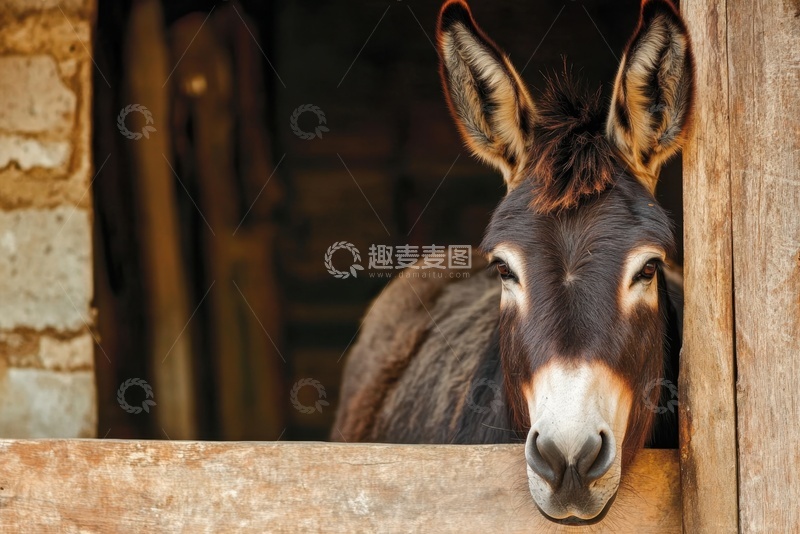 高清大图下载【趣麦麦图】一只黑色的小毛驴