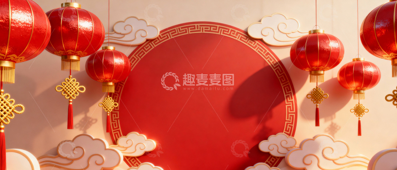 高清大图下载【趣麦麦图】新年元旦春节背景_宽屏017