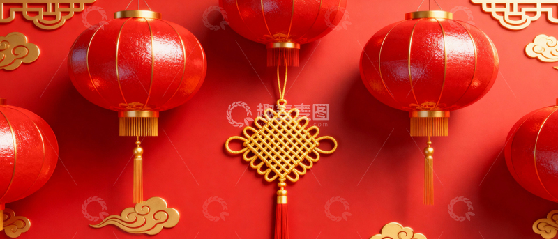 高清大图下载【趣麦麦图】新年元旦春节背景_宽屏005