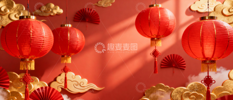 高清大图下载【趣麦麦图】新年元旦春节背景_宽屏009