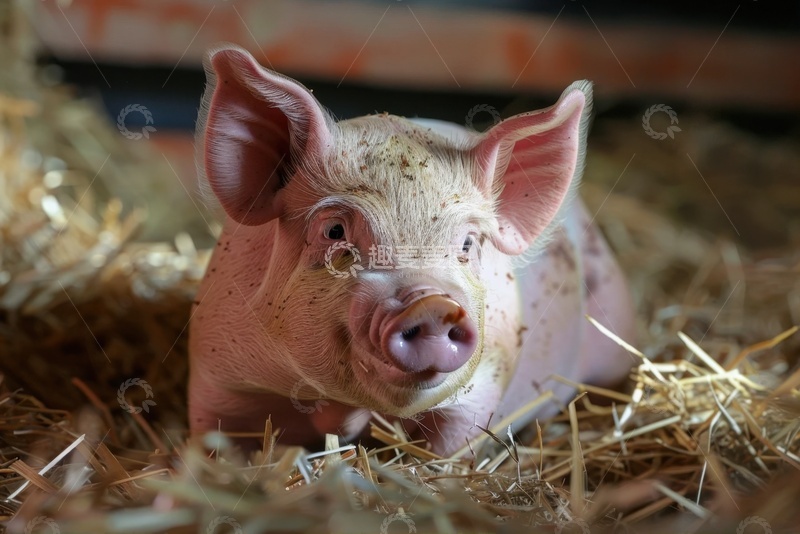 高清大图下载【趣麦麦图】猪圈里的一只猪