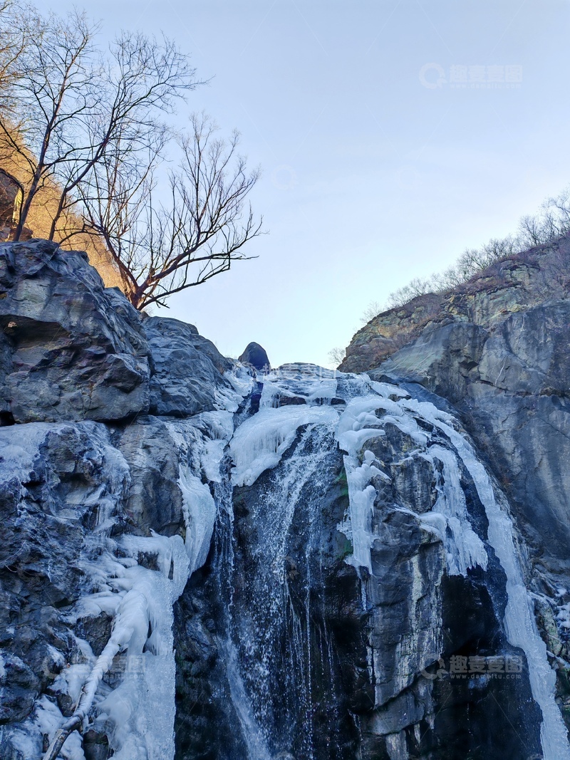 高清大图下载【趣麦麦图】寒冬冰瀑岩石景观