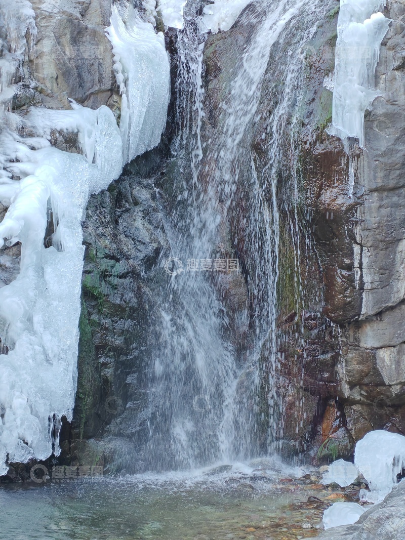 高清大图下载【趣麦麦图】冰瀑飞流岩石景观