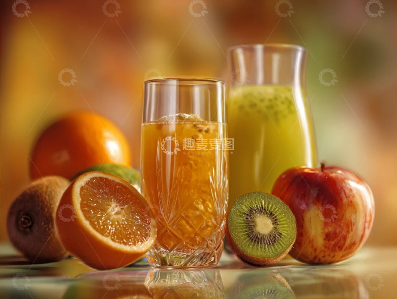 高清大图下载【趣麦麦图】美味的水果和水果汁