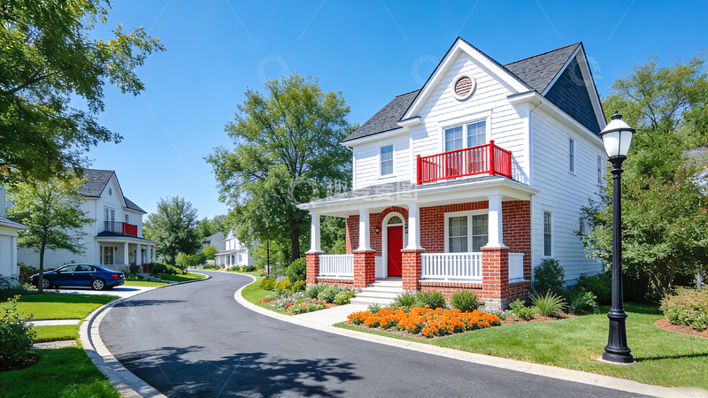 高清大图下载【趣麦麦图】宁静乡村小镇独栋别墅风景摄影