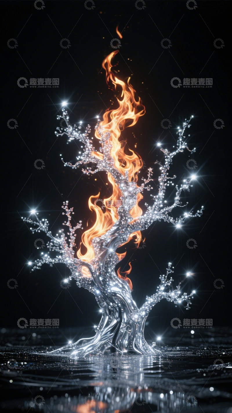 高清大图下载【趣麦麦图】焰银树影华丽奇幻2