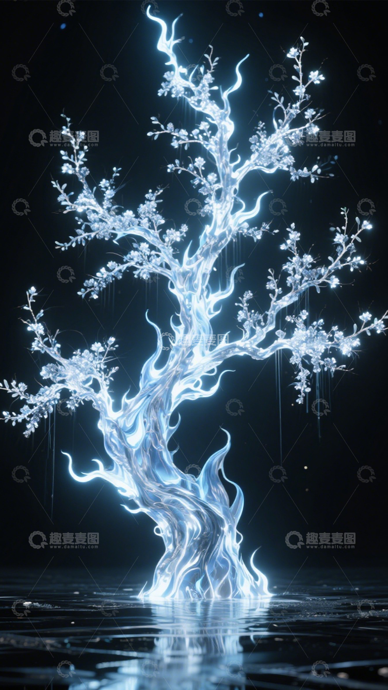 高清大图下载【趣麦麦图】焰银树影华丽奇幻
