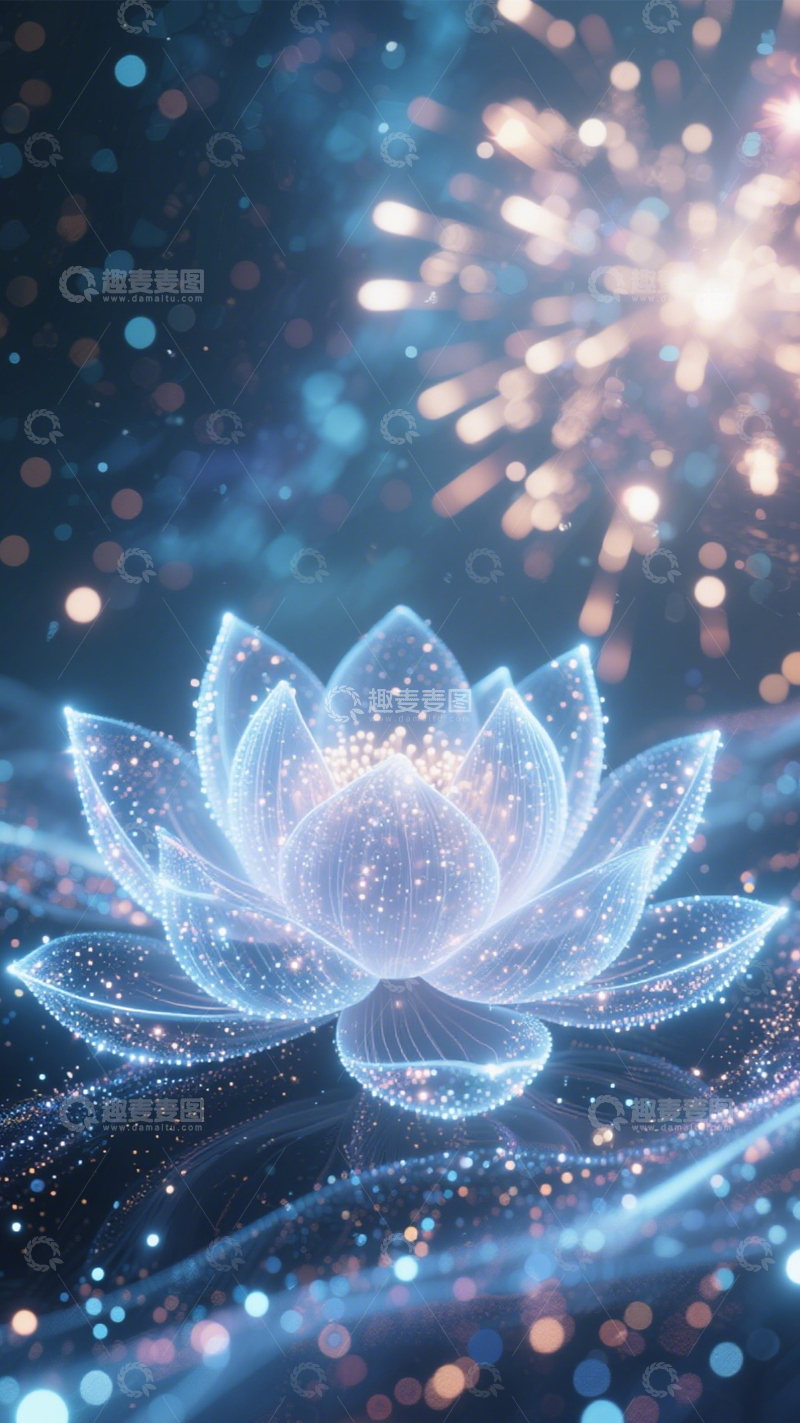高清大图下载【趣麦麦图】流光莲花梦幻璀璨3