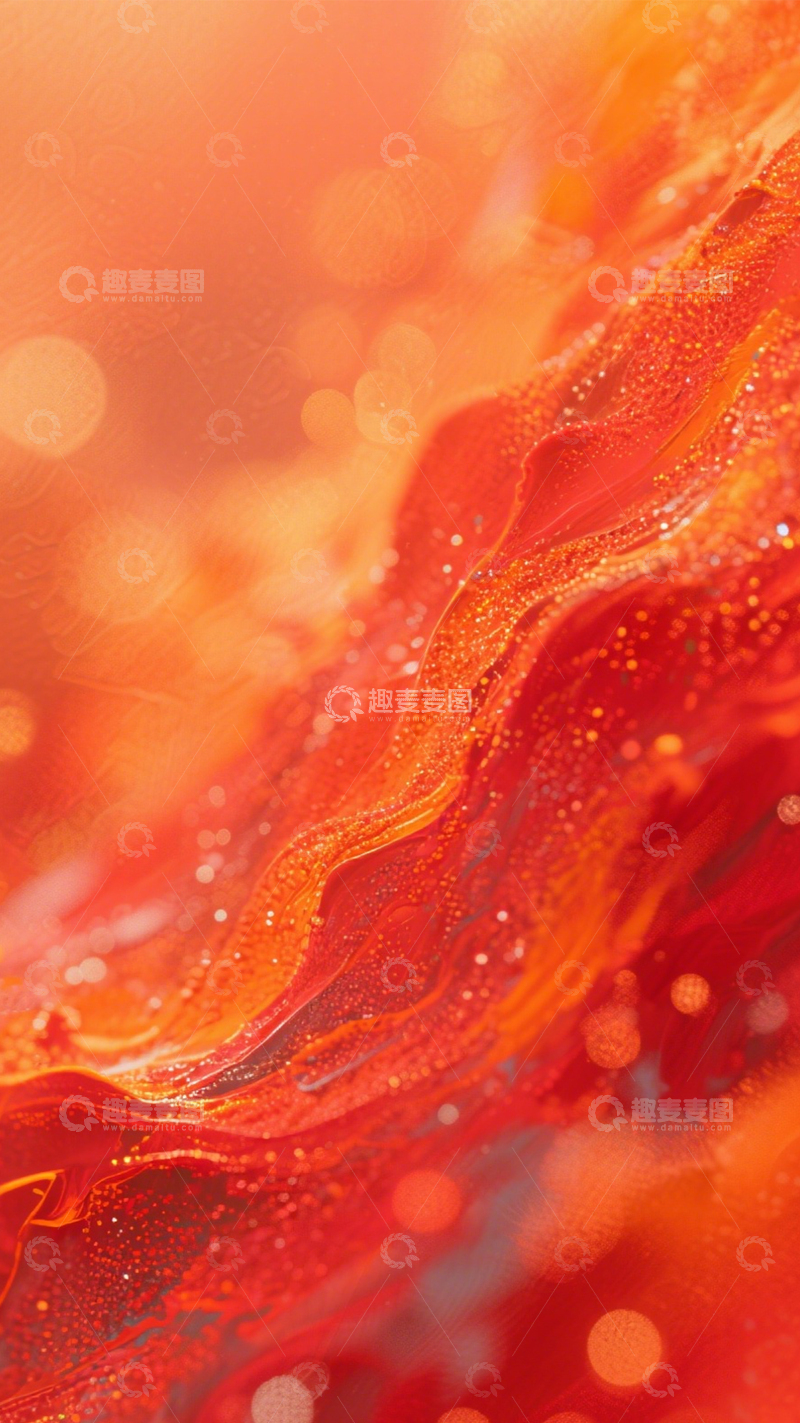 高清大图下载【趣麦麦图】橙红泼墨热烈艺术
