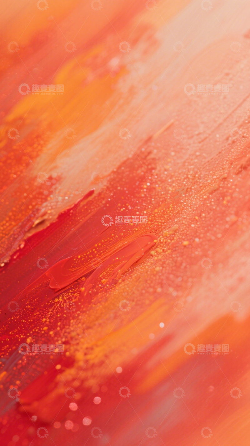 高清大图下载【趣麦麦图】橙红泼墨热烈艺术1