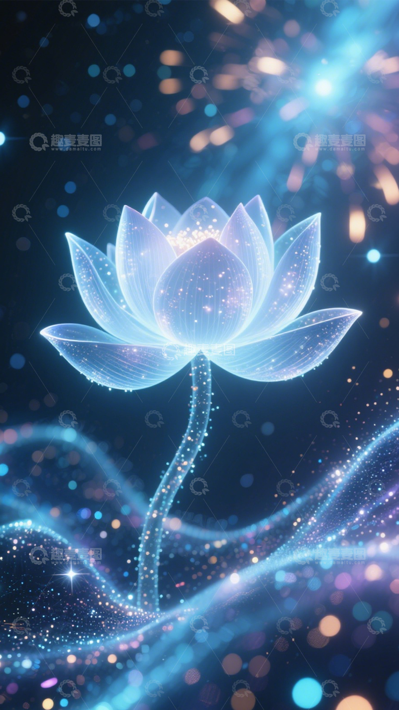 高清大图下载【趣麦麦图】流光莲花梦幻璀璨1