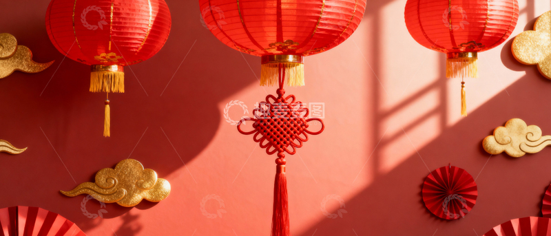 高清大图下载【趣麦麦图】新年元旦春节背景_宽屏025