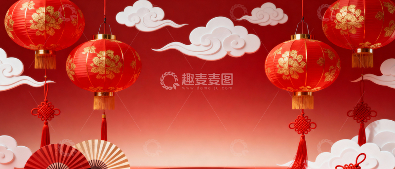 高清大图下载【趣麦麦图】新年元旦春节背景_宽屏028