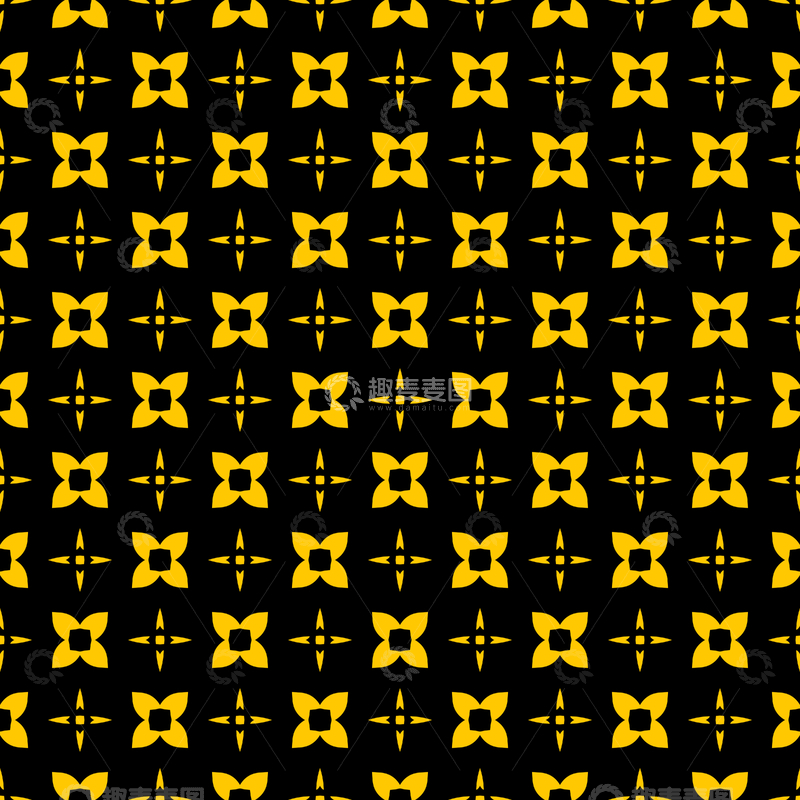 源文件下载【趣麦麦图】黄黑几何花纹背景图6