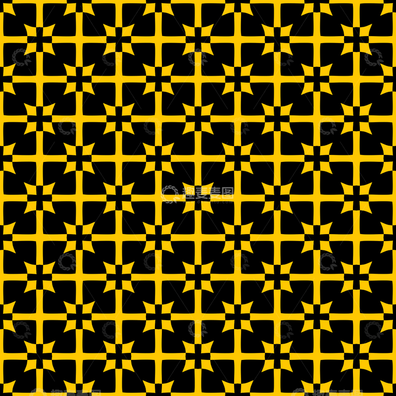 源文件下载【趣麦麦图】黄黑几何花纹背景图16