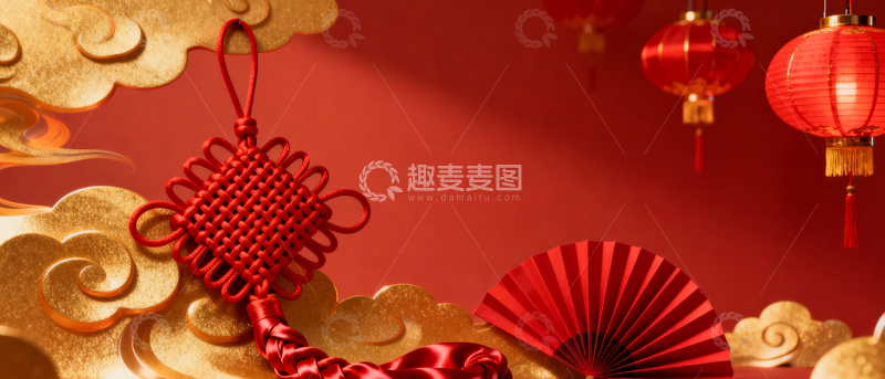 高清大图下载【趣麦麦图】新年元旦春节背景_宽屏035