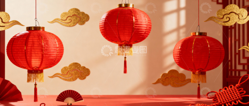 高清大图下载【趣麦麦图】新年元旦春节背景_宽屏024