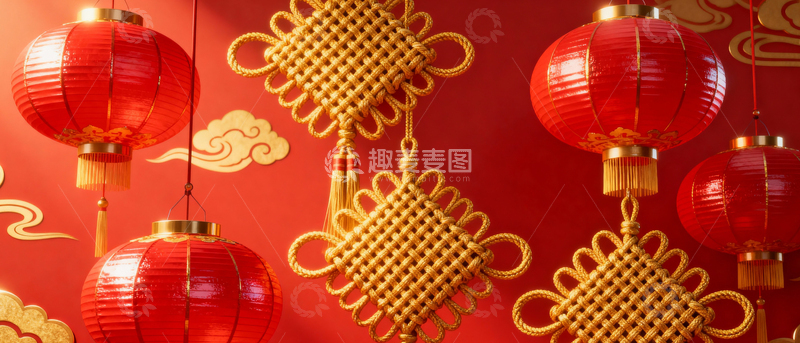 高清大图下载【趣麦麦图】新年元旦春节背景_宽屏036