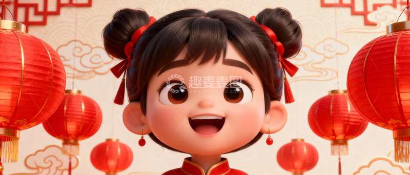 高清大图下载【趣麦麦图】新年元旦春节背景_宽屏037