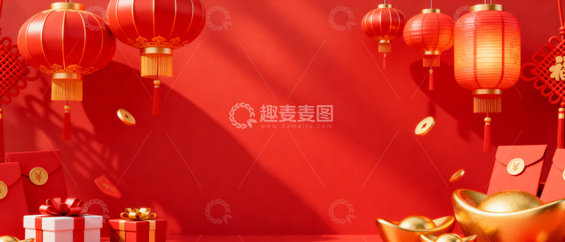 高清大图下载【趣麦麦图】新年元旦春节背景_宽屏043