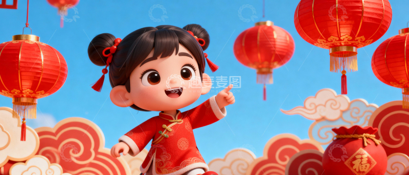 高清大图下载【趣麦麦图】新年元旦春节背景_宽屏049