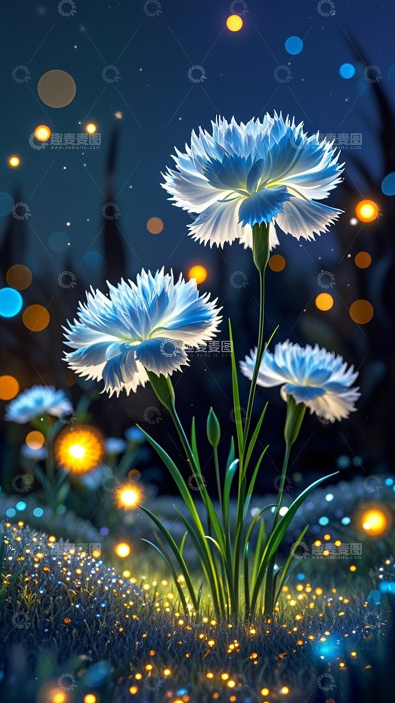 高清大图下载【趣麦麦图】蓝白花束清新治愈