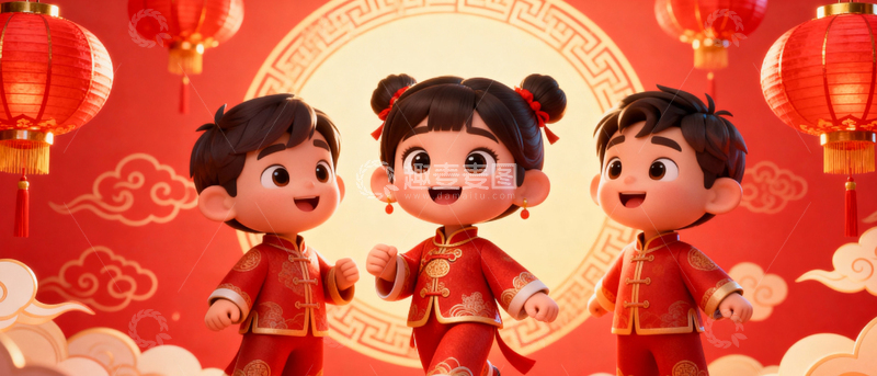 高清大图下载【趣麦麦图】新年元旦春节背景_宽屏051