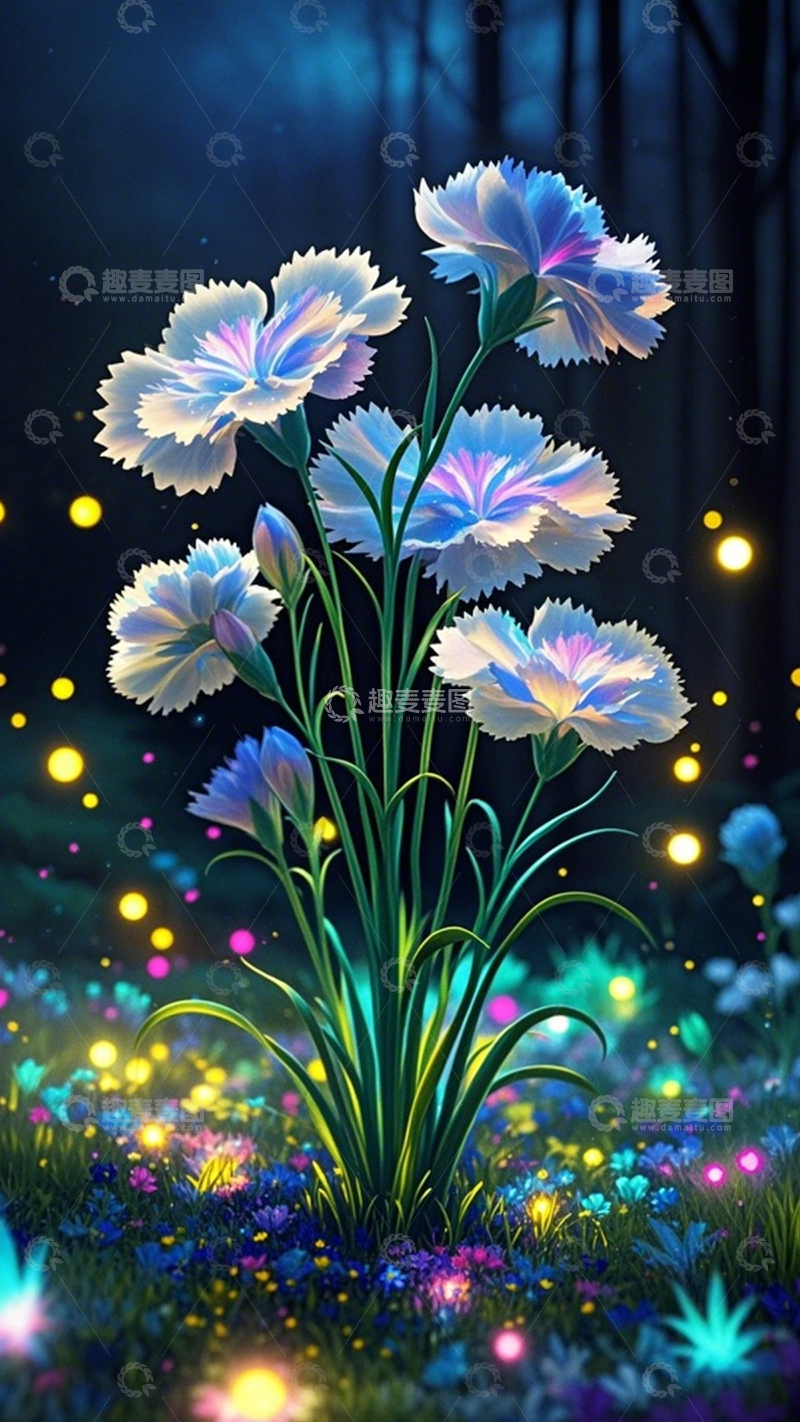 高清大图下载【趣麦麦图】蓝白花束清新治愈3