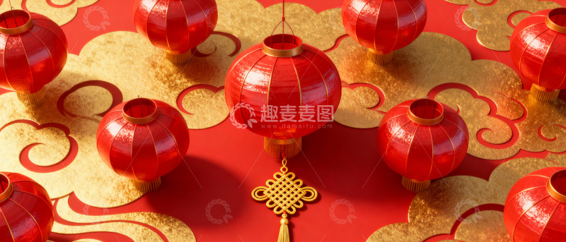 高清大图下载【趣麦麦图】新年元旦春节背景_宽屏056