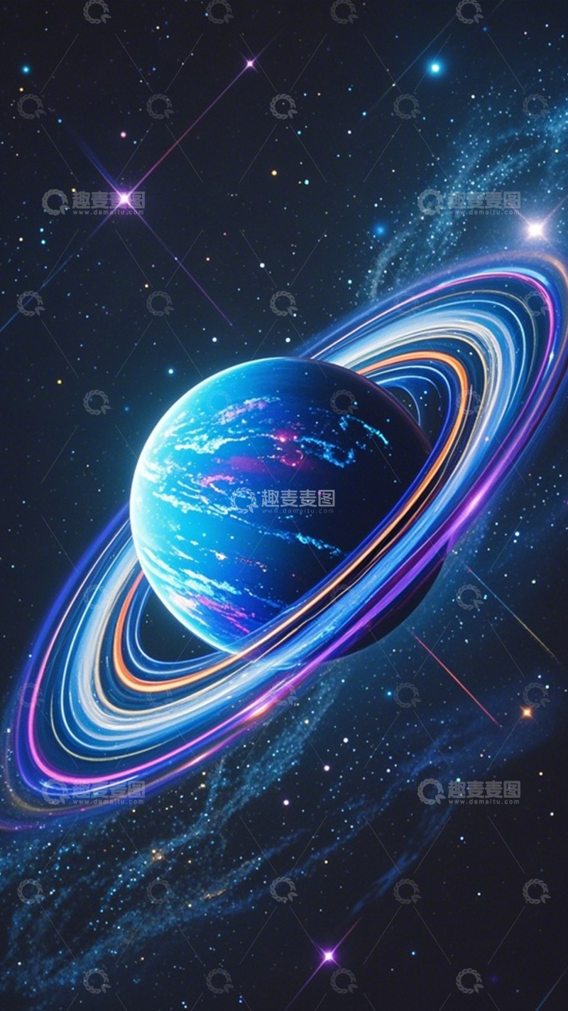 高清大图下载【趣麦麦图】星际蓝星科幻梦幻1