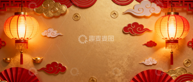 高清大图下载【趣麦麦图】新年元旦春节背景_宽屏053