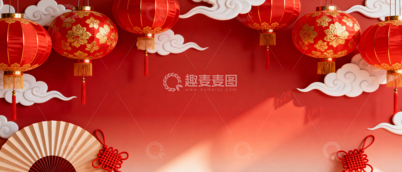 高清大图下载【趣麦麦图】新年元旦春节背景_宽屏042