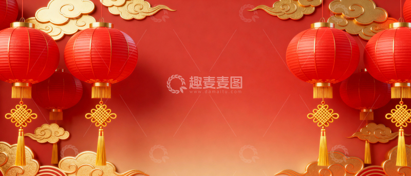 高清大图下载【趣麦麦图】新年元旦春节背景_宽屏055